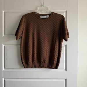 Alfred Dunner Textured Short Sleeve Sweater